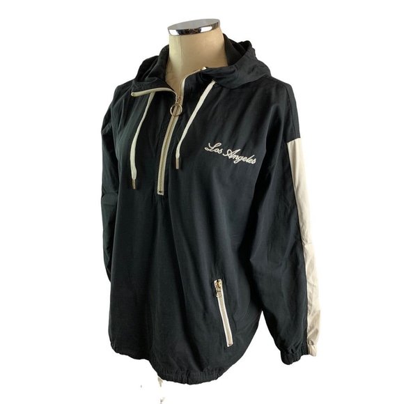 Small Forever 21 "Los Angeles" Women's Black Pull Over Hooded Jacket - Picture 2 of 8